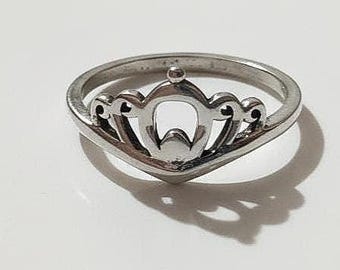 Crown Ring Sterling Silver 925 Queen Crown Ring With 5A CZ