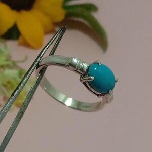 Turquoise Oval Blue 925 Sterling Silver Ring/Wedding Ring/ Gift For Birthday.