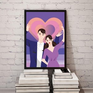 Romantic Couple Clipart | Modern Love Wall Art | Wedding Anniversary Decor | | Cute Valentine Poster | | Digital Clipart for Gifts