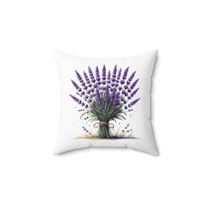 Botanical Throw Pillow - Lavender | Throw Pillow, Living Room Decor, Herbal Decor, Botanical Design, Sachet Pillow