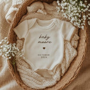 Minimalist Baby Pregnancy Announcement Digital Neutral Boho Baby Reveal Editable Canva Template Social Media Announcement Reveal Pregnancy