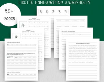 Hojas de trabajo para practicar la escritura a mano de Lisette (PDF) / Estilo de escritura a mano condensado y fácil de usar para principiantes