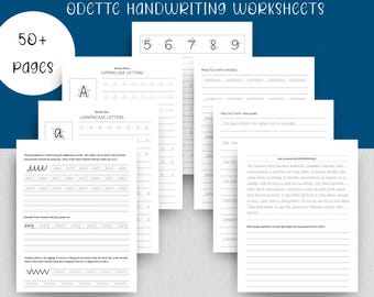 Hojas de trabajo para practicar la escritura a mano de ODETTE (PDF)