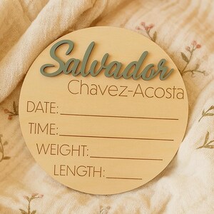 Personalized Baby Announcement Sign With Birth Stats, Baby Name Reveal Sign, custom Baby Name Plaque, Baby Footprint Sign