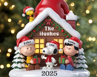 ヴィンテージサンタ スヌーピーとウッドストックのそり付きクリスマス