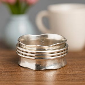 925 Sterling Silver Spinner Ring: Handmade Boho Meditation Ring