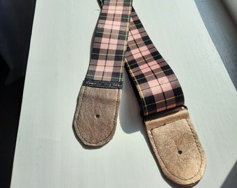 Pink Punk Plaid Guitar Strap