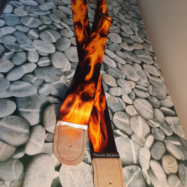 On Fire Guitar Strap