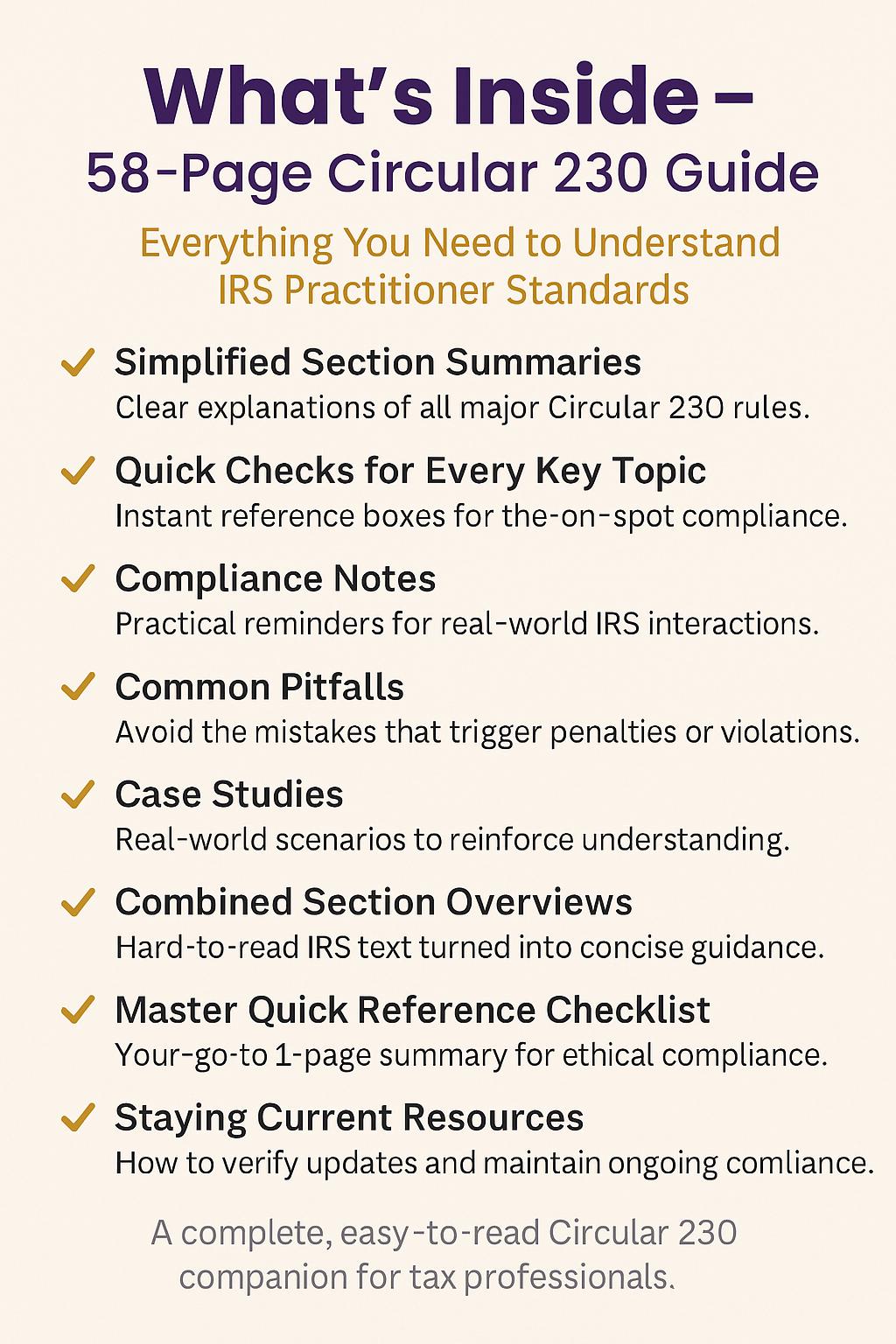 New! Simplified Circular 230 Guide (2025 Edition) – IRS Ethics, Rules ...