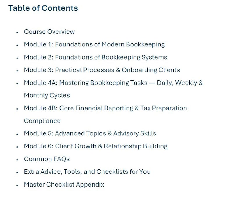 Digital Professional Bookkeeping Success Course: 6 Major Modules ...