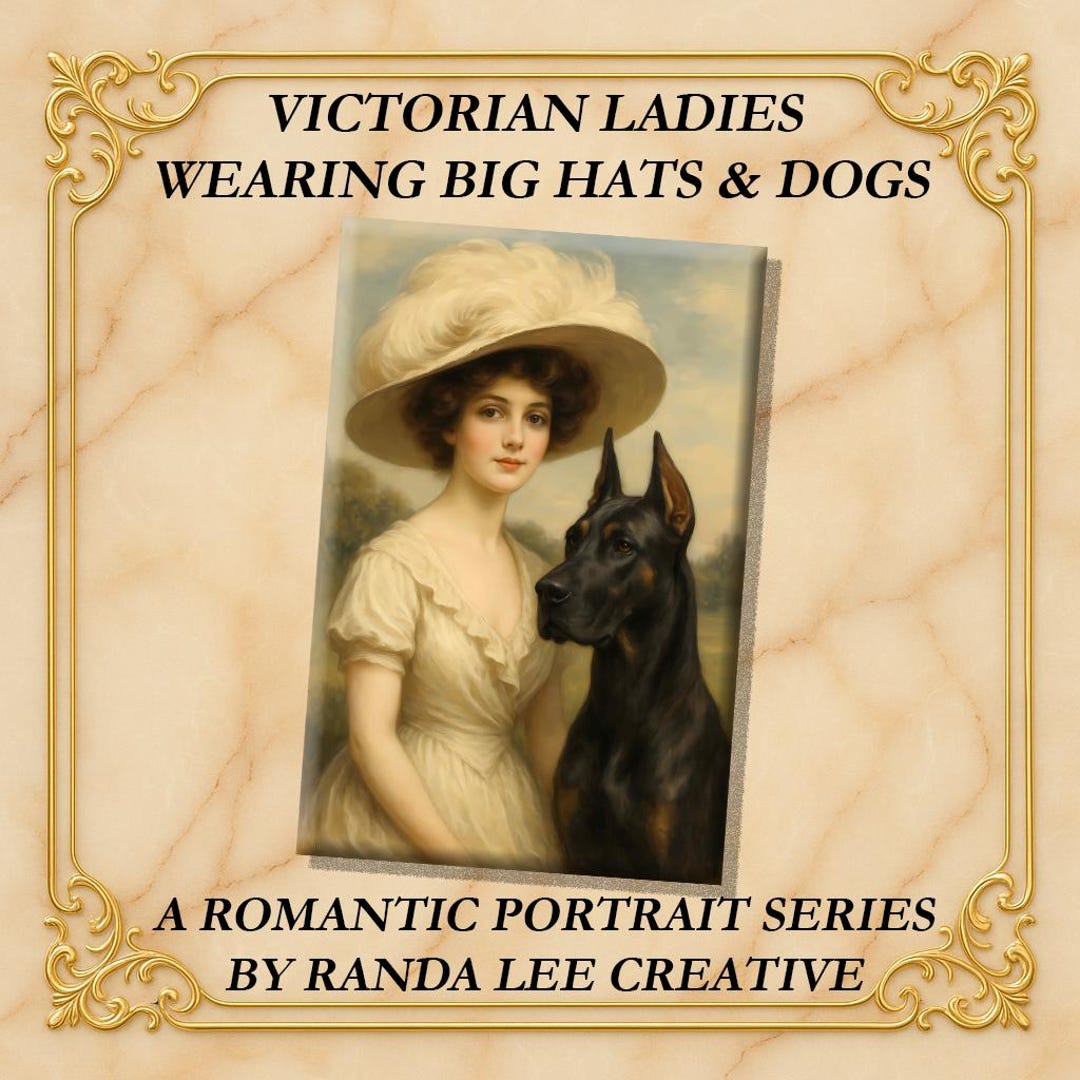 Victorian Ladies With Dogs Portrait - Antique Style Art (digital ...