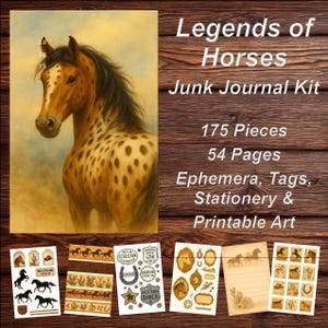 Vintage Horse Ephemera Kit: Rustic Ranch Junk Journal & Scrapbook Printables (Digital Download)