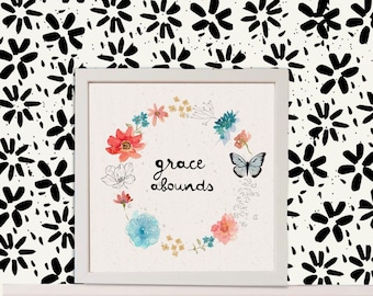 Grace Artwork, Grace Abounds, Butterfly Artwork, Christian Field Sketches Artwork