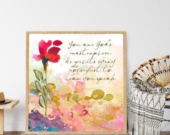 Inspirational Art | Boho Decor | Modern Farmhouse | Watercolor Floral Abstract  |Uncommon Faith by Amylee Weeks | Art Print or Canvas