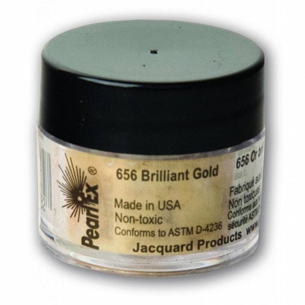 Pearl Ex powdered pigment, Brilliant Gold, 3 gram jar