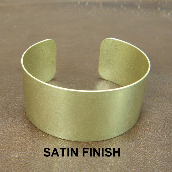 Brass Cuff Bracelet Blanks, 1" x 6", Satin finish, One Dozen, perfect for decoupage, wrist corsages and more!