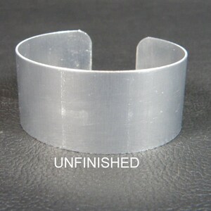 Aluminum Cuff Bracelet Blank, 1 inch x 6 inch, Polished finish, ready to decorate image 2