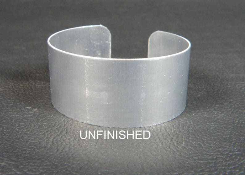 Aluminum Cuff Bracelet Blank, 1 inch x 6 inch, Polished finish, ready to decorate image 2
