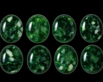Set of 72 vintage 10x12 mm Wyoming Jade plastic cabochons.