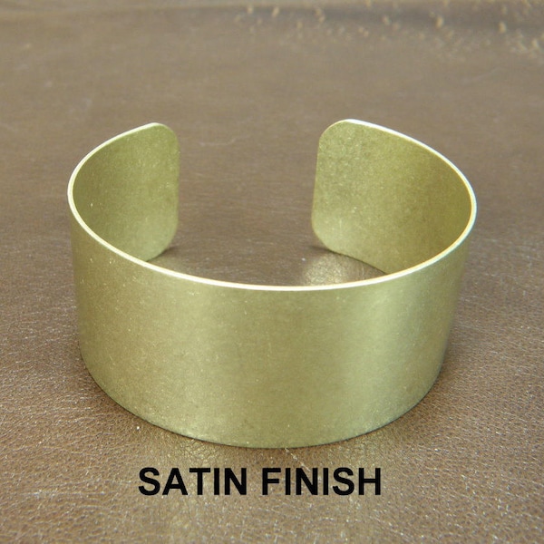 Brass Cuff Bracelet Blank, 1" x 6", Satin finish, perfect for wrist corsages, decoupage and more!