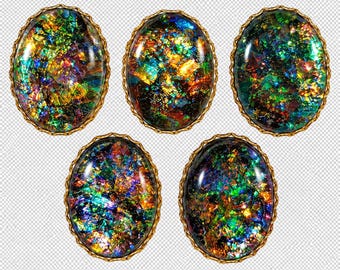 40x30 Resin cabochons with brass setting, 40mm x 30mm, set of 5