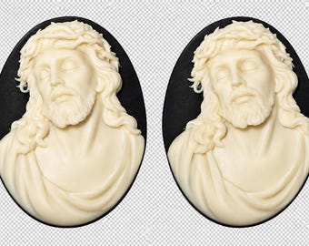 High Relief Resin cameos, 40mm x 30mm, set of 9