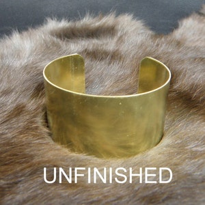 1 1/4" x 6" (1.25" x 6") 20 gauge .032" Brass Cuff blanks, one dozen, Unfinished