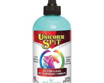 Unicorn SPiT gel stain and glaze in One, Zia Teal, 8oz bottle