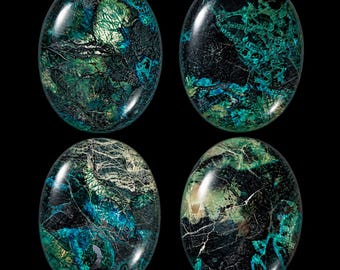 Four Polished Natural Turquoise Cabochons 280Ct
