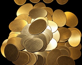 Lot of 64 24x18 20-gauge brass ovals.
