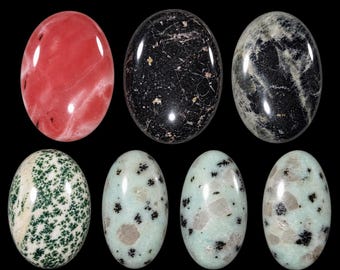 Set of seven stone cabochons largest 40x30 344Ct