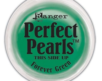 Perfect Pearls pigment powder by Ranger, Forever Green