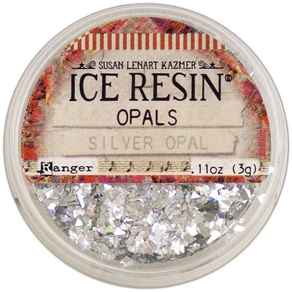 Ice Resin Opal inclusions, Silver Opal, 3 gram jar