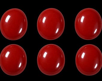 Set of 230 vintage 10x12 mm dark coral plastic cabochons