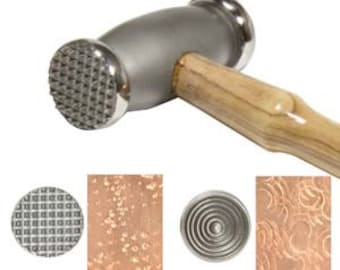 Double headed texturing hammer circles/speckles metal texture hammer
