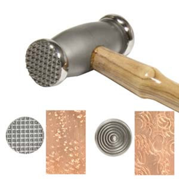 Double headed texturing hammer circles/speckles metal texture hammer