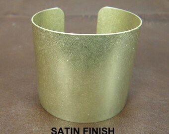 Brass Cuff Bracelet Blank, 2 inch x 6 inch, Satin finish, for decoupage, alcohol inks, bead embroidery, polymer clay, wire wrapping