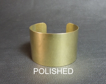 Brass Cuff Bracelet Blank, 1 3/4" x 6", polished brass blank for wire wrapping, decoupage, alcohol inks, wrist corsages