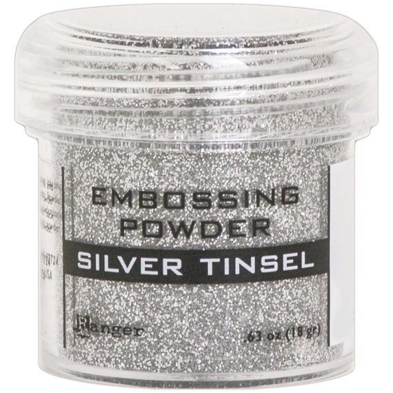 Ranger embossing powder, Silver Tinsel