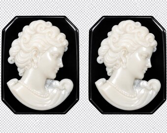 Resin cameos, 45mm x 35mm, set of 12