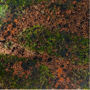 Copper patina sheet, Irish Moss, 6" x 7" 36 gauge copper veneer, patina sheet, colored copper, green copper, copper inlay, copper sheet