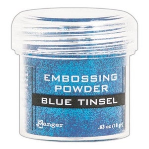 Ranger embossing powder, Blue Tinsel