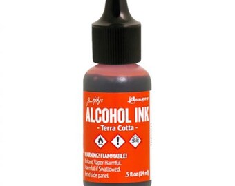 Tim Holtz Alcohol ink, Terracotta, rich orange alcohol ink