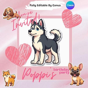 Dog Sticker Pack – Cute Puppy Stickers for Laptop, Water Bottle, Scrapbooking, Planner & Journal – Canva Editable Design