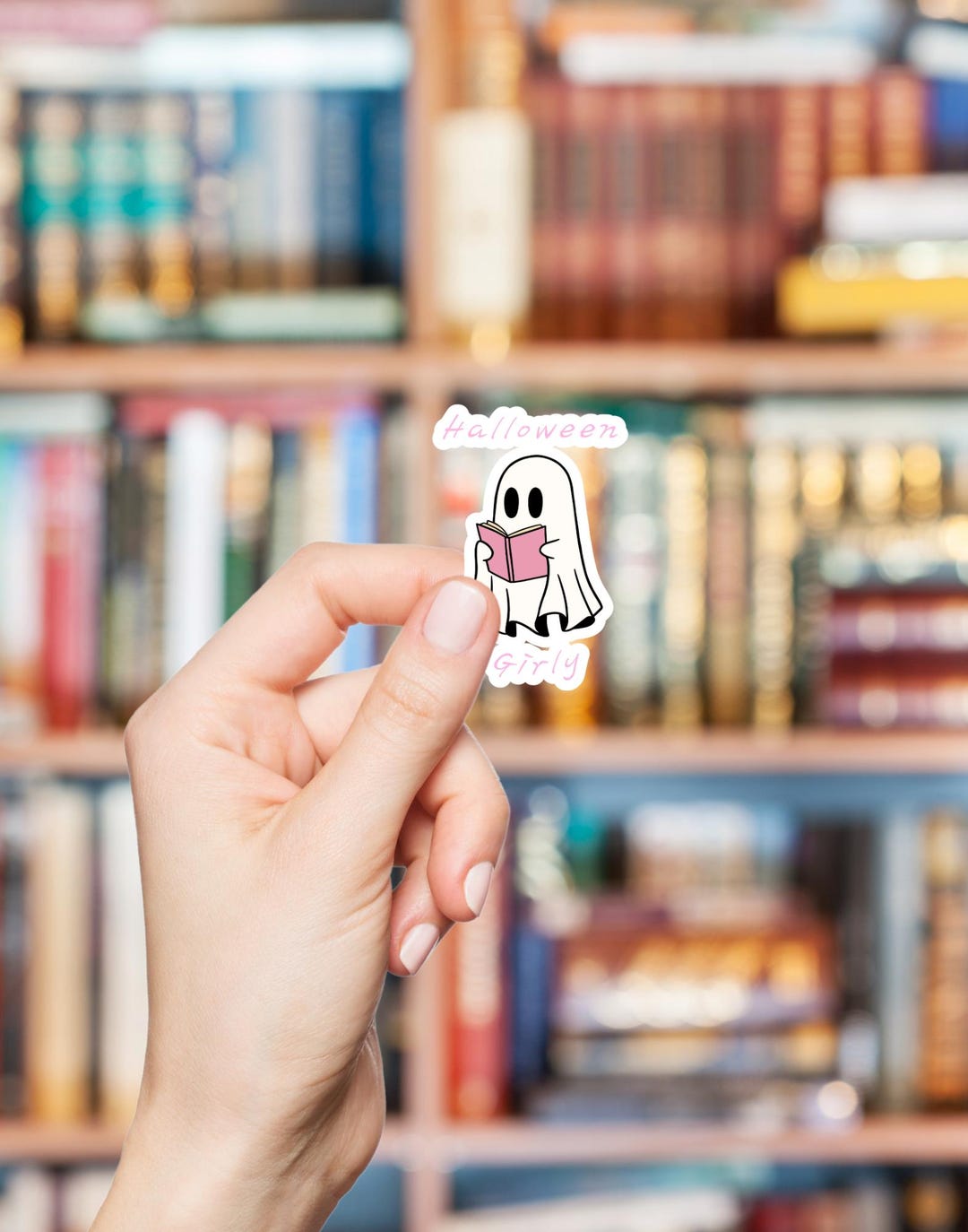 Cute Ghost Reading Sticker, Halloween Decor, Laptop Stickers - Etsy