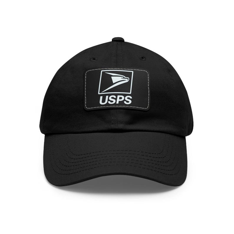 Gorra de papá personalizada con parche de cuero, estilo casual, regalo único para fanáticos de USPS, accesorio moderno para el día a día, accesorios unisex. imagen 2