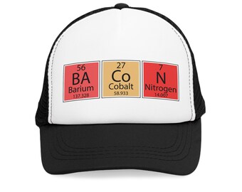 Gorra de malla de ciencia elemental, regalo geek, gorra para amantes de la ciencia, gorra de química, accesorio educativo divertido, gorra unisex de camionero