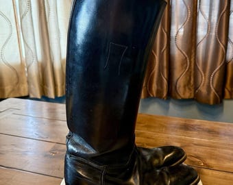 VTG 80s Colt Cromwell Black Leather Equestrian Riding Boots Women Sz 8 EU 39