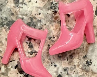 VTG 1990s 90s Y2K Barbie Bubblegum Pink T-Strap High Heel Shoes Point Toe Pumps