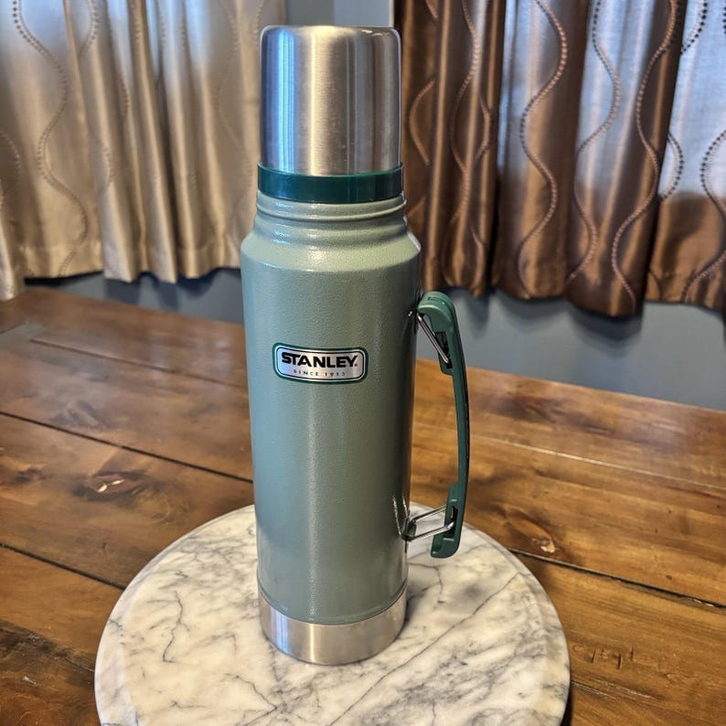 VTG Stanley 1.1 Qt Thermos Vacuum Bottle Screw On Cap/Cup Michigan Farm Bureau image 1